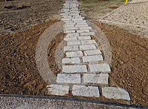 Stepping stones or stepstones are sets of stones arranged to form
